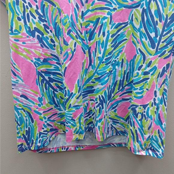 Lilly Pulitzer Women's Palm Reader Print Michele V-Neck Top Multicolor Large - Picture 7 of 8